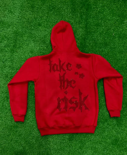 Red "Take The Risk" Rhinestone Jacket