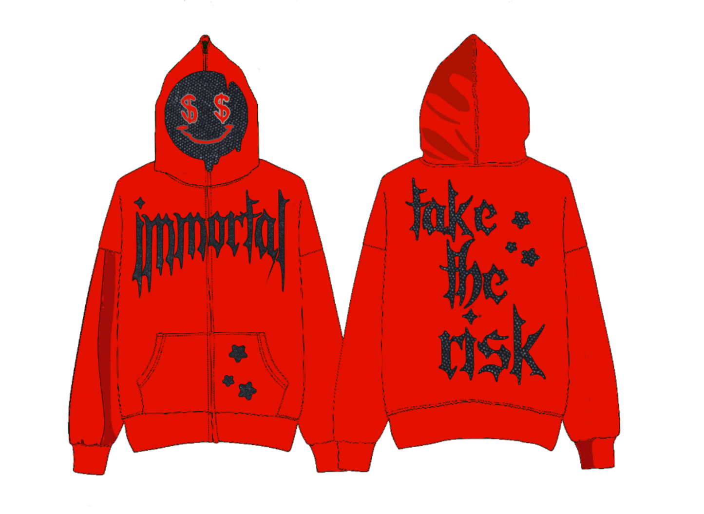 Red "Take The Risk" Rhinestone Jacket