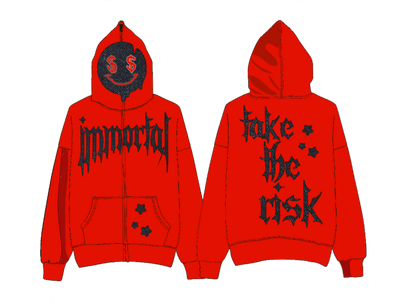 Red "Take The Risk" Rhinestone Jacket