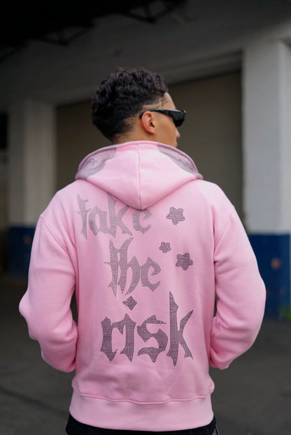 Pink "Take The Risk" Rhinestone Jacket